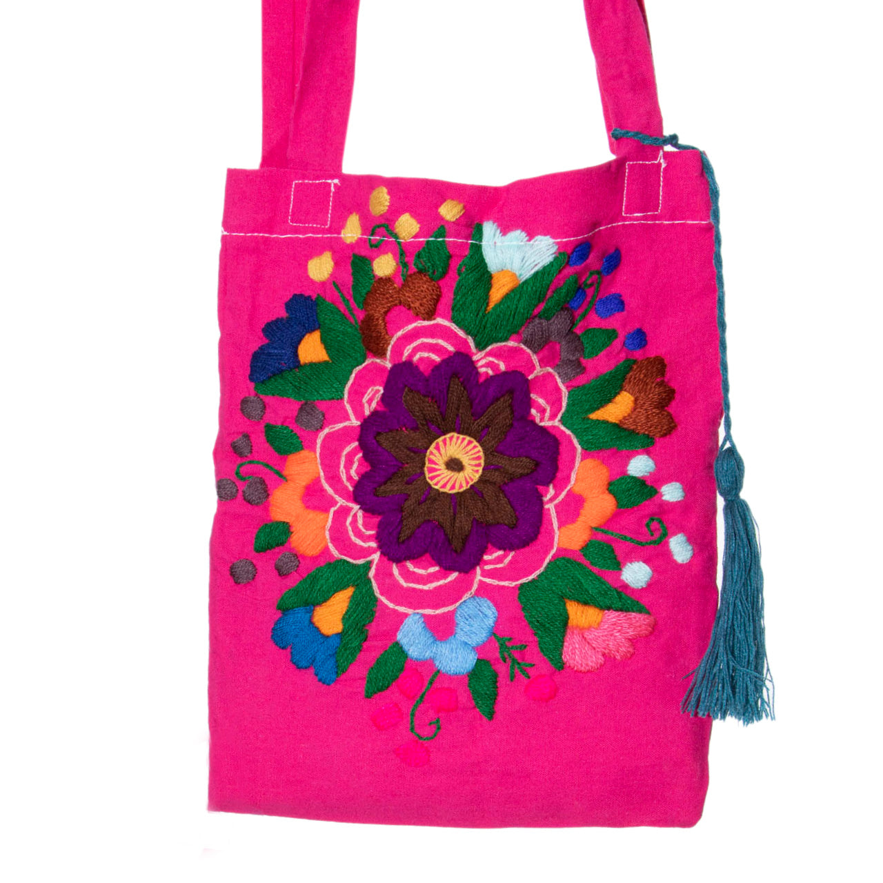 Chiapas Embroidered Cotton Mini Tote