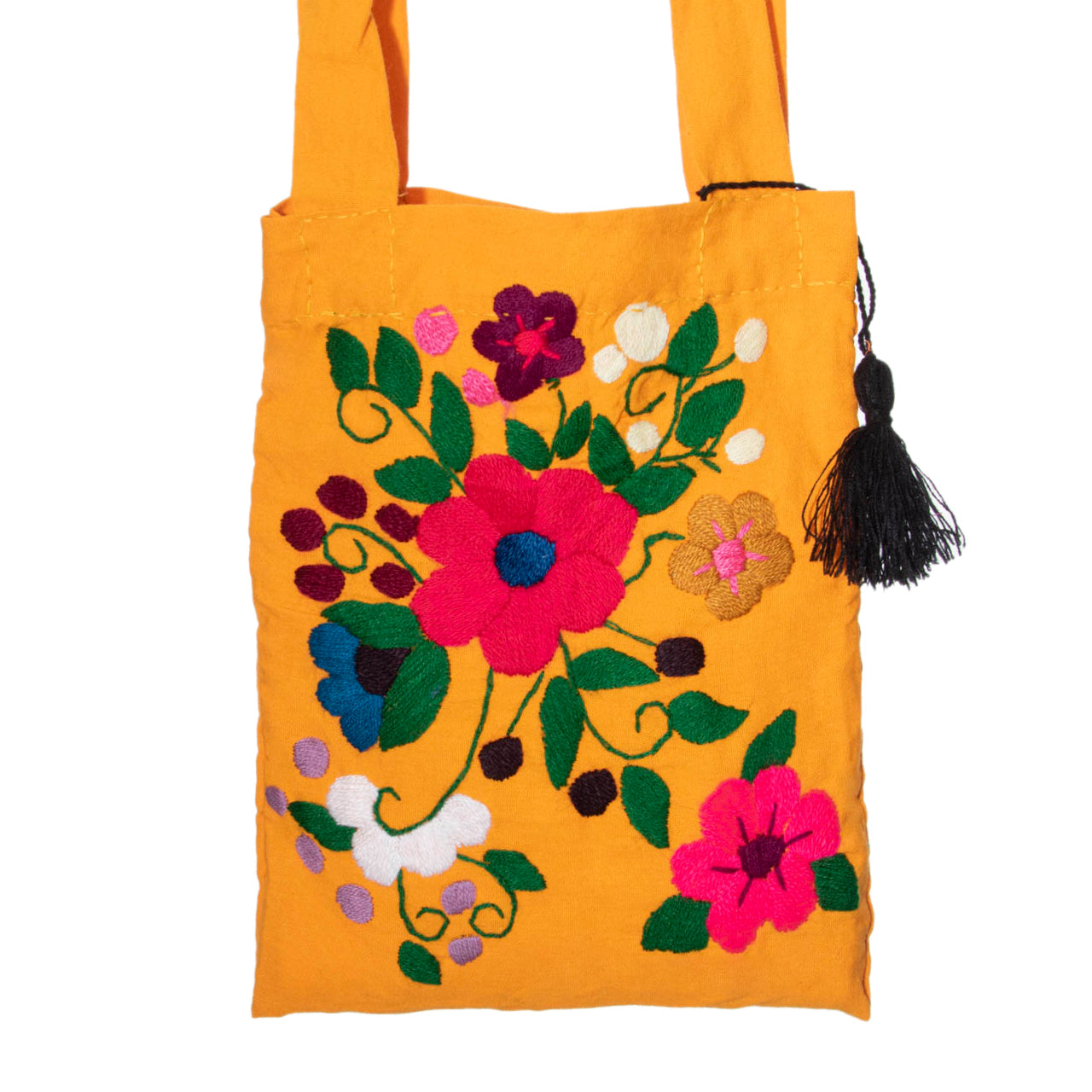 Chiapas Embroidered Cotton Mini Tote