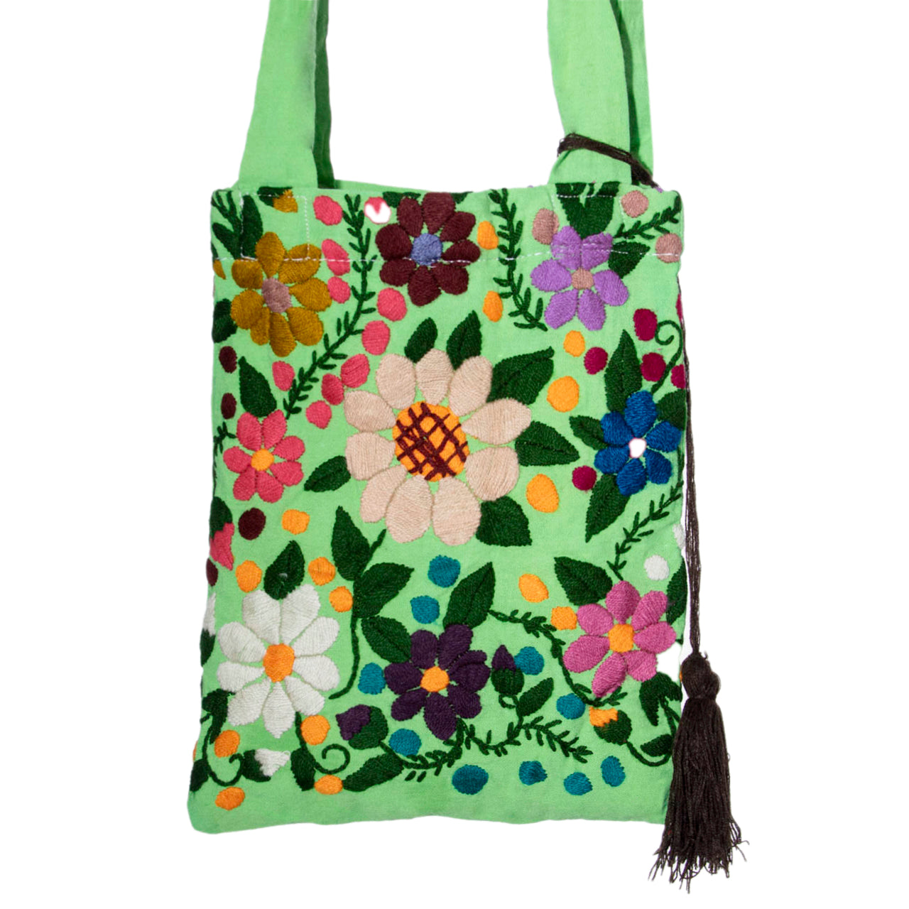 Chiapas Embroidered Cotton Mini Tote