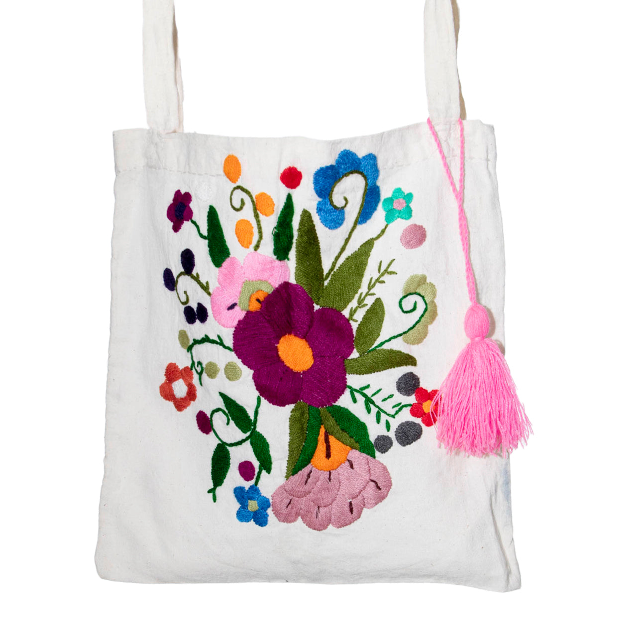 Chiapas Embroidered Cotton Mini Tote