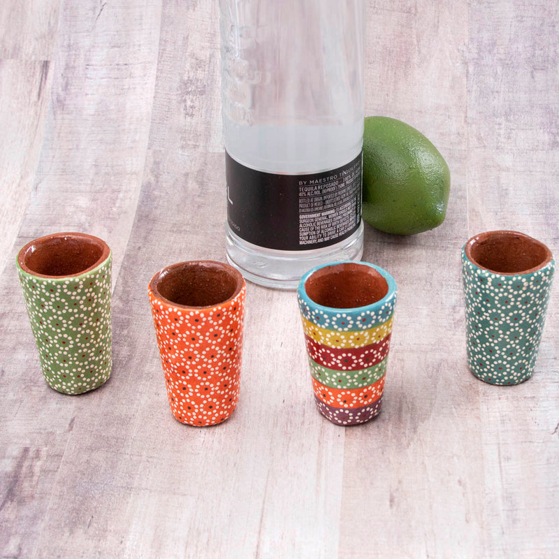Capula Hand-Painted Clay Tequila Shot Glass
