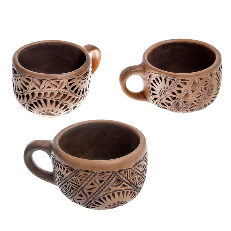 Natural Clay Carved Mug