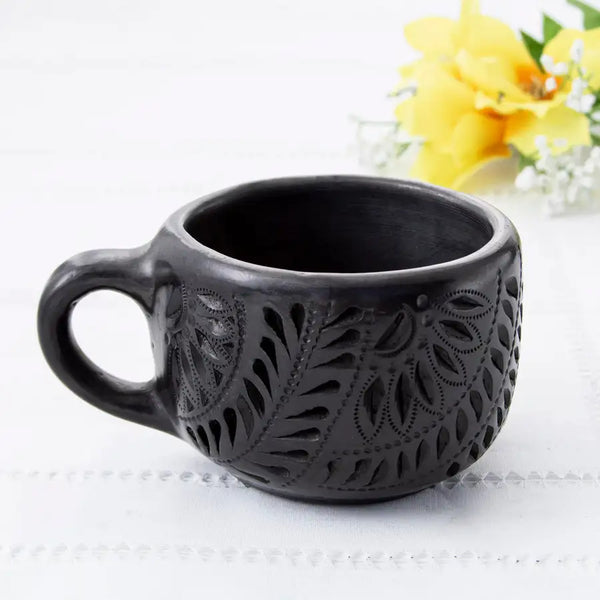 Barro Negro, Black Clay, Carved Mug - 2