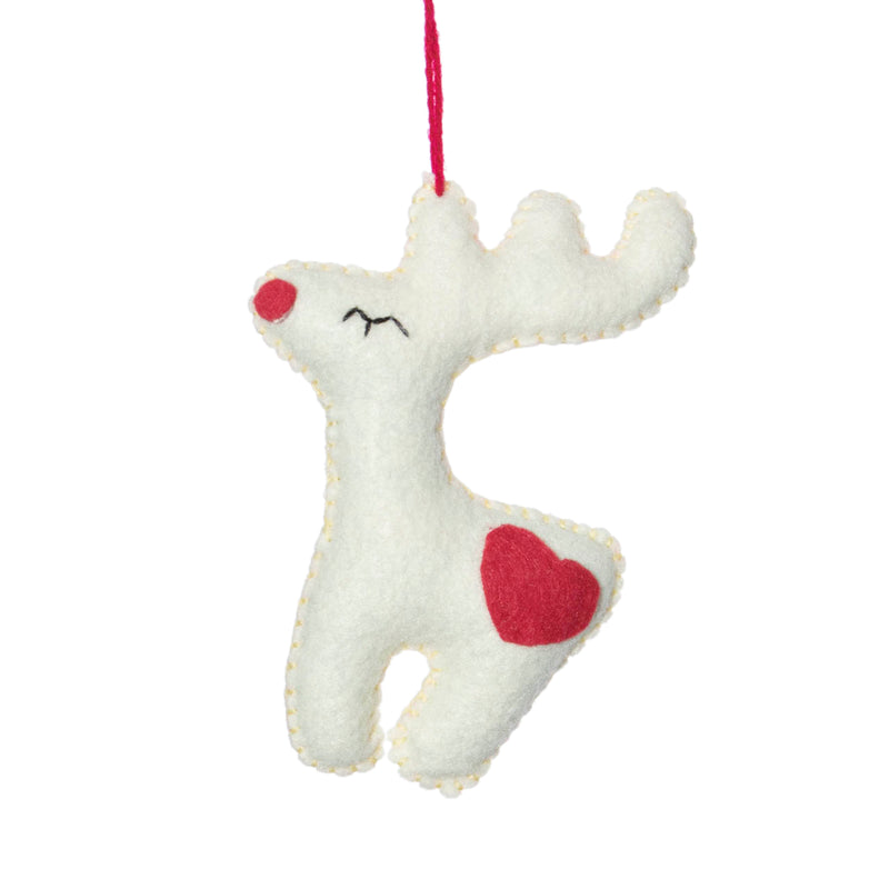 Plush Reindeer Pom Pom Ornament