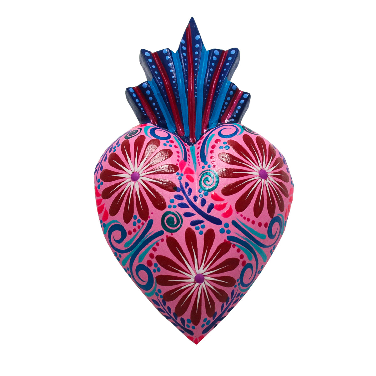 Heartbeat Wooden Hand-Painted Heart Wall Art
