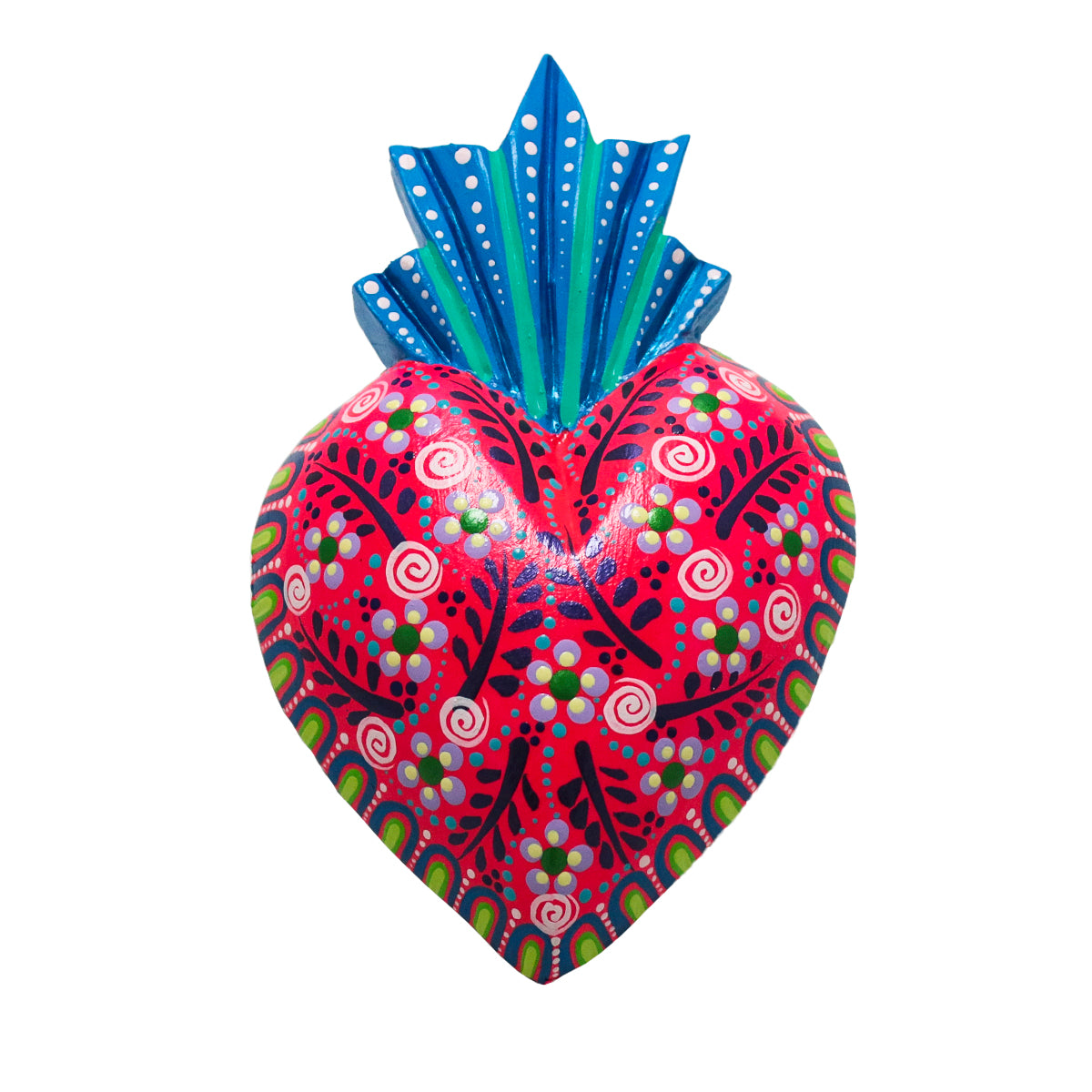 Hand Painted Colorful Wooden Heart | Lolo Mexican Mercadito