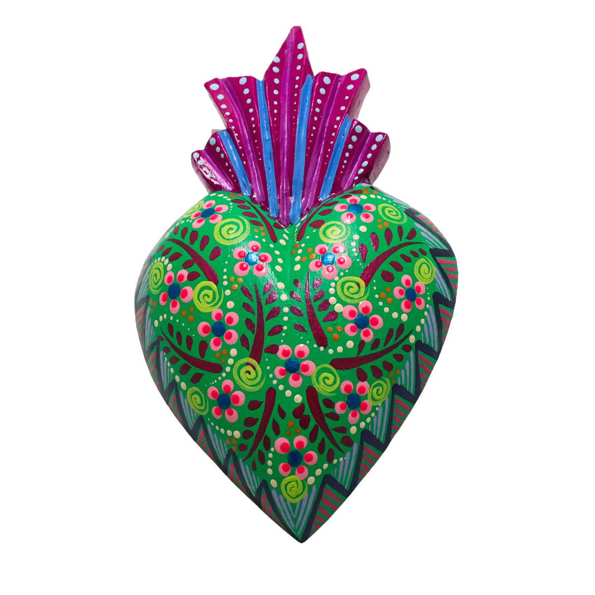 Hand Painted Colorful Wooden Heart | Lolo Mexican Mercadito