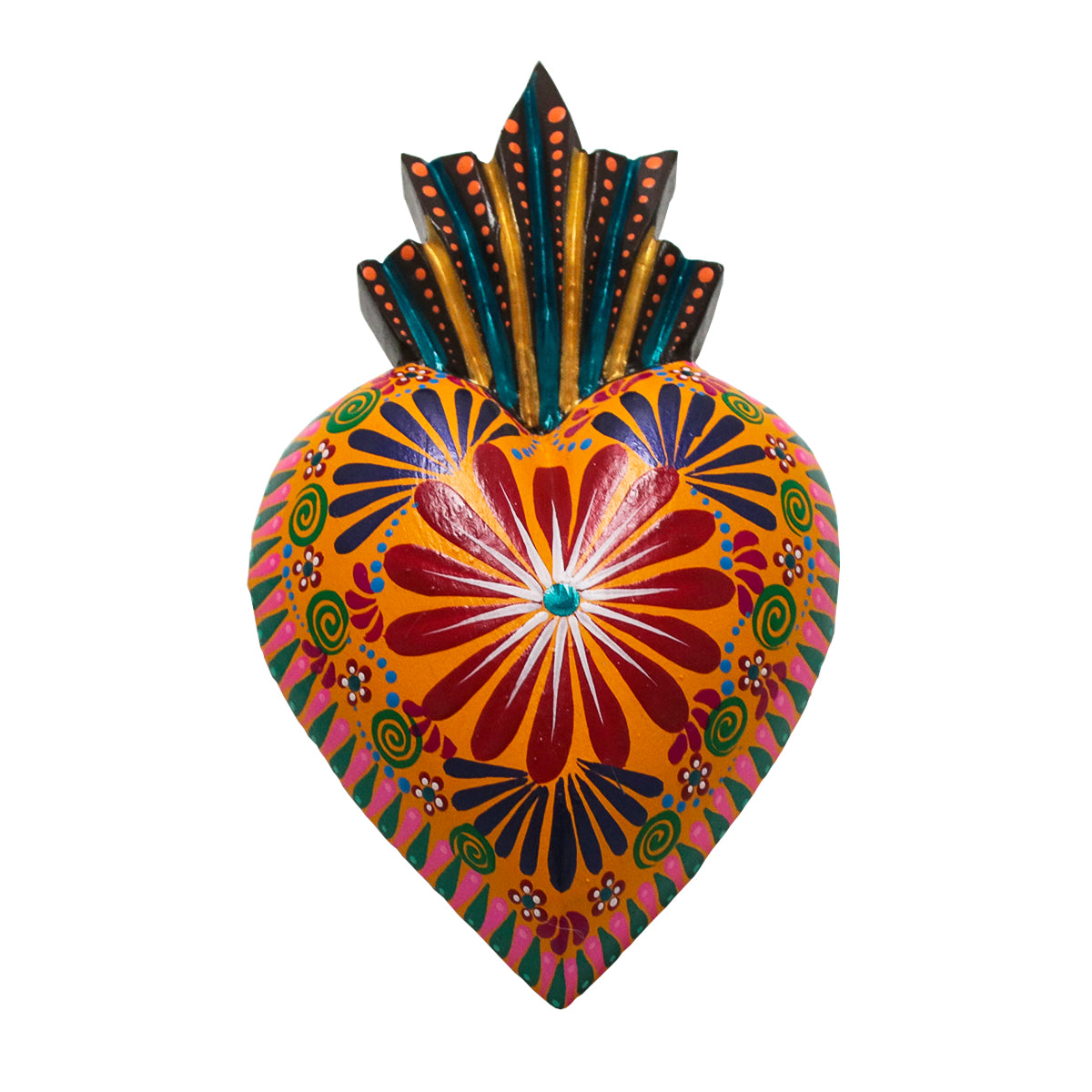 Heartbeat Wooden Hand-Painted Heart Wall Art