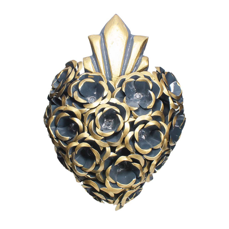 Metal Rose Heart Decorative Wall Art