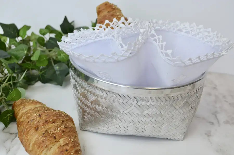 Deshilado Cotton Bread Basket Liner with Individual Pockets - 2