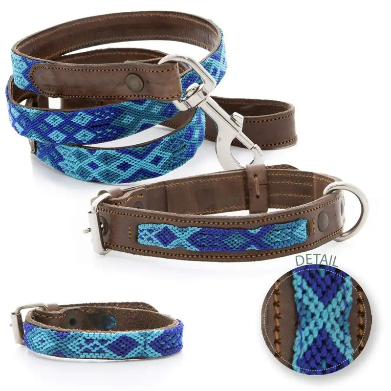 Double Detail Dog Collar Set with Matching Leash and Bracelet - 4