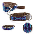 Double Detail Dog Collar Set with Matching Leash and Bracelet - 18