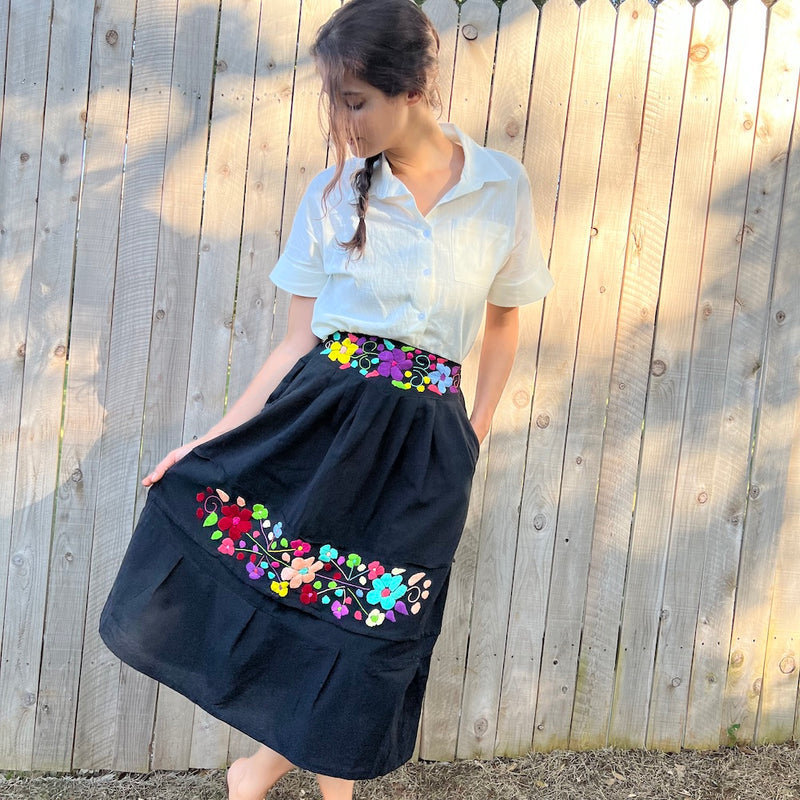 Dulce Floral Embroidered Skirt - 3