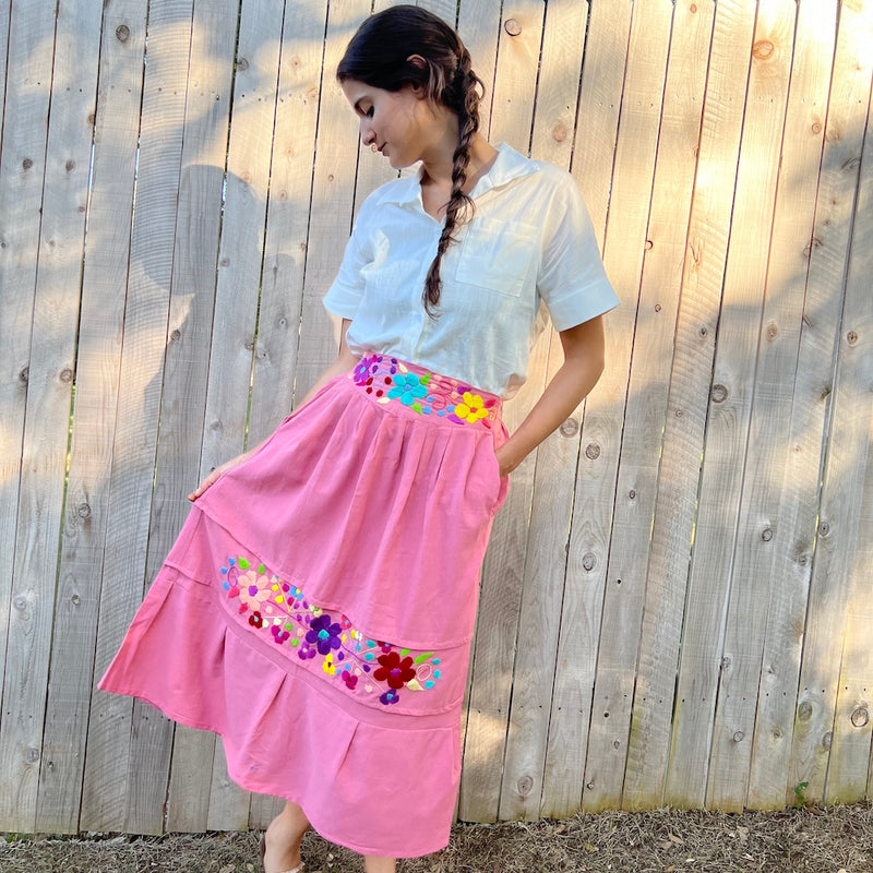Dulce Floral Embroidered Skirt