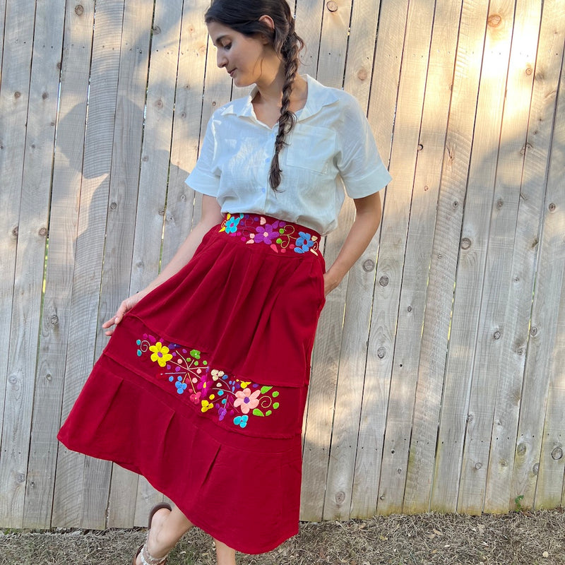 Dulce Floral Embroidered Skirt - 2