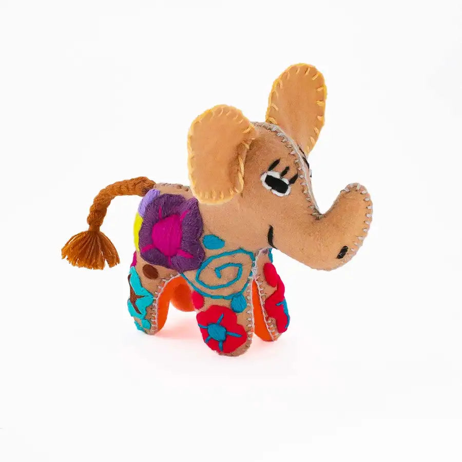 Elephant Hand-Embroidered Stuffed Animal - 9