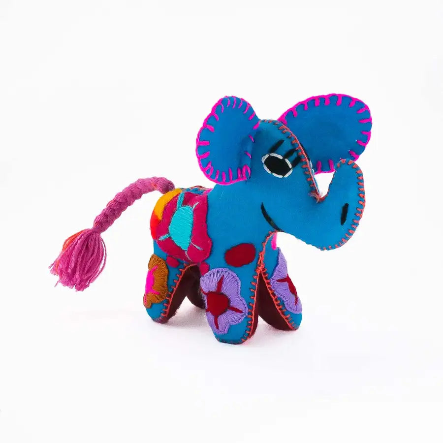 Elephant Hand-Embroidered Stuffed Animal - 10