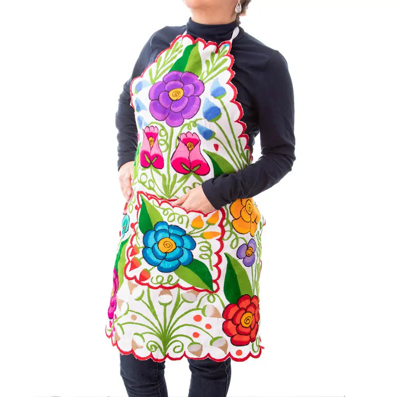 Embroidered Floral Apron - 4
