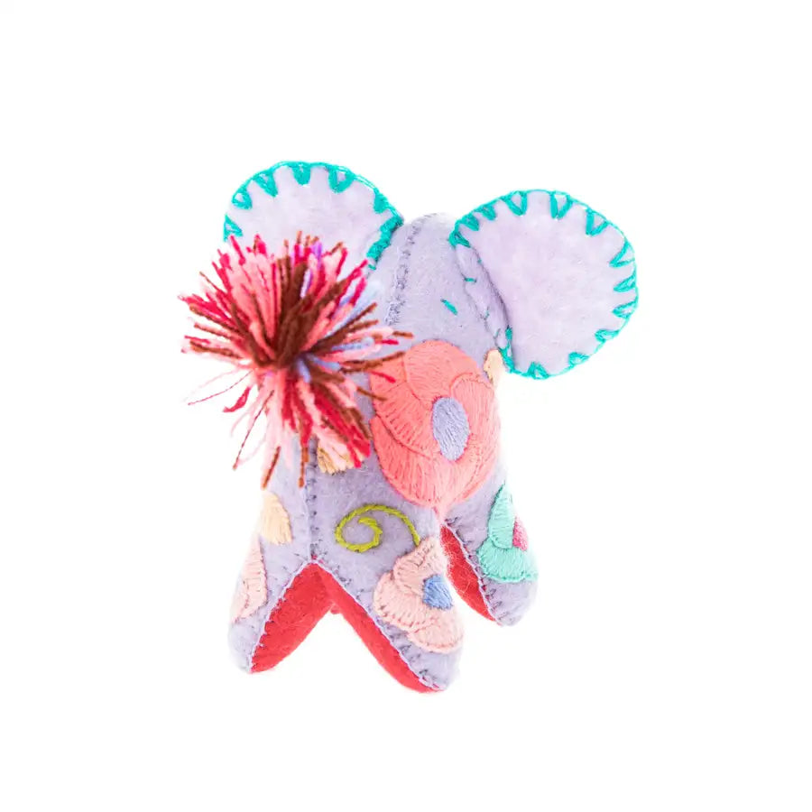 Elephant Hand-Embroidered Stuffed Animal - 1