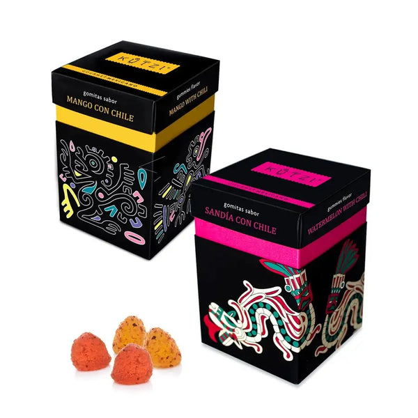 Chili Gummies Mexican Candy in Artisanal Box - Mango and Watermelon Flavors
