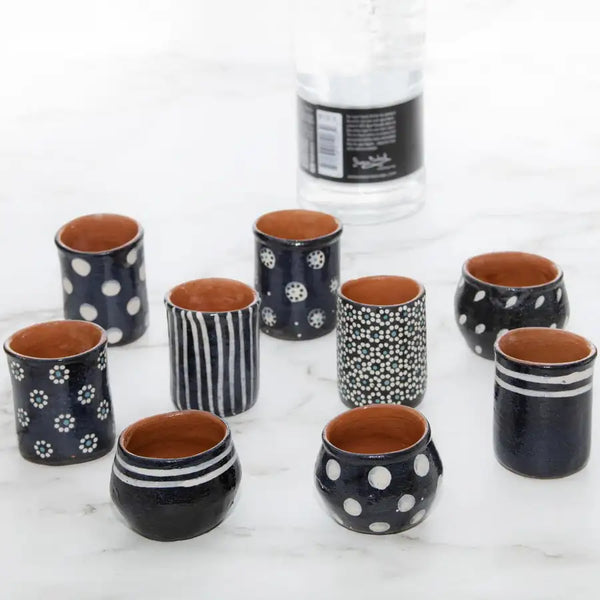 Hand-painted Clay Shot Glass