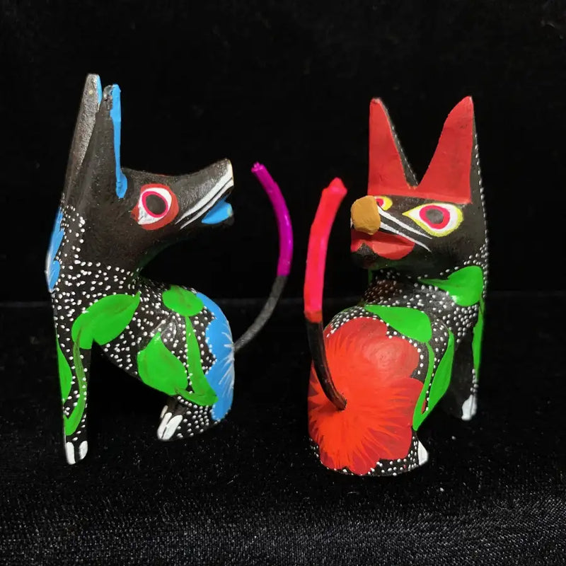 Hand Painted Coyote Wooden Figurine - 16