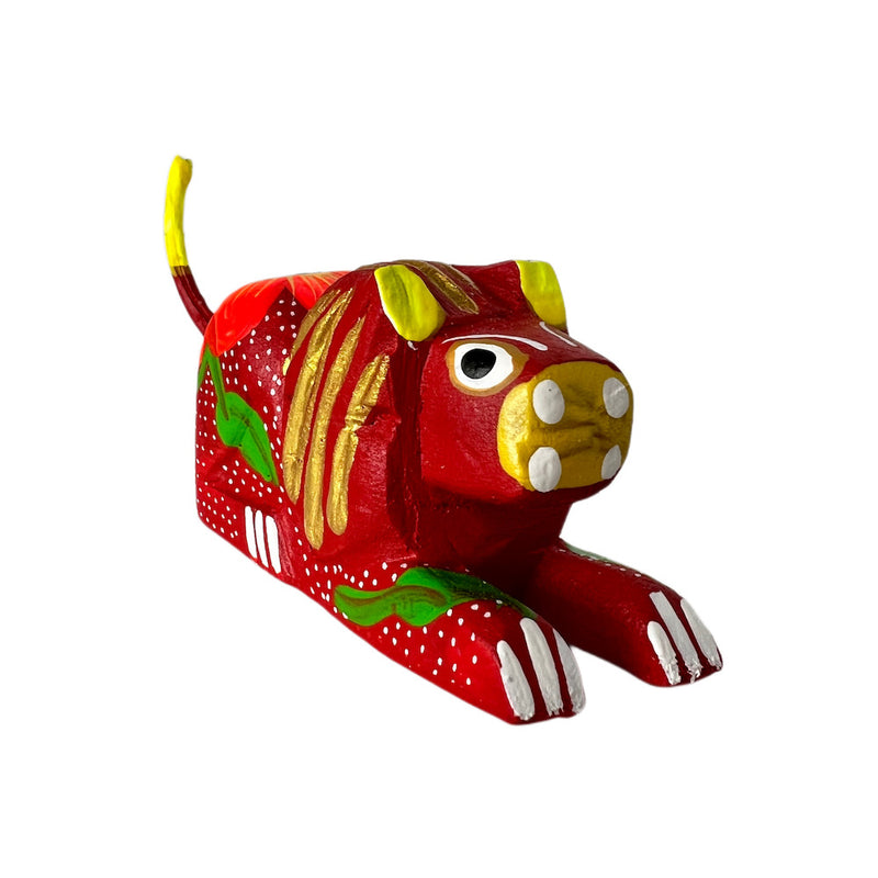 Hand Painted Lion Wooden Figurine
