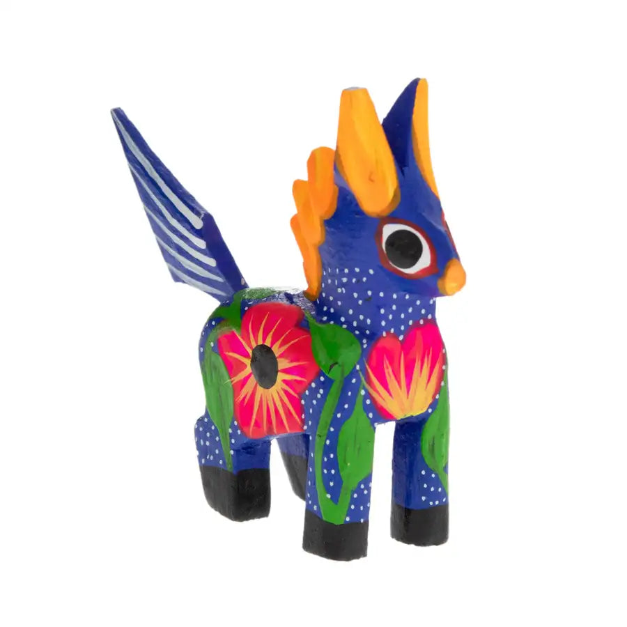 Hand Painted Donkey Wooden Figurine