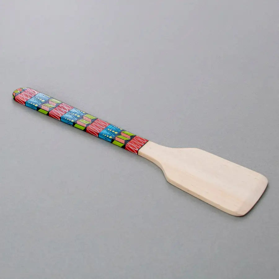 Colorful Hand-Painted Wooden Spatula - 4