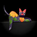 Hand Painted and Carved Hanging Cat Wooden Figurine Alebrije - 4