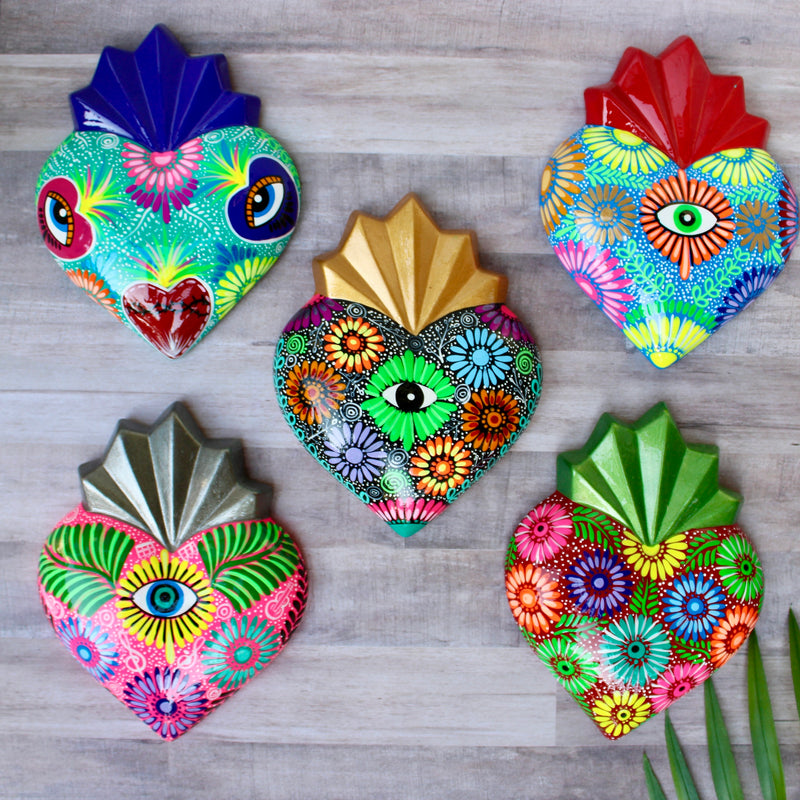 Heart of Mexico Hand-Painted Ceramic Wall Art