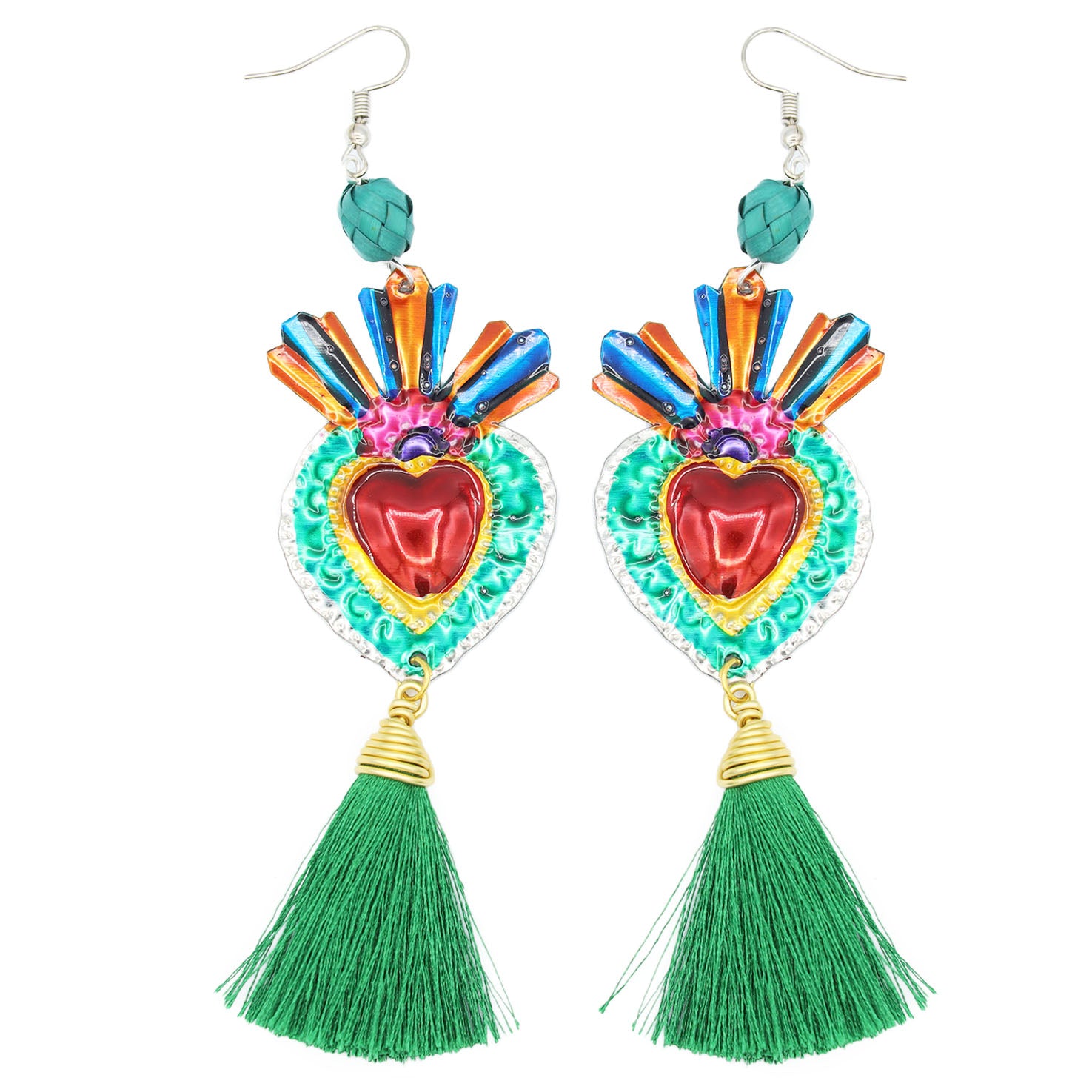 Elisa Milagro with One Tassel Mexican Statement Earrings