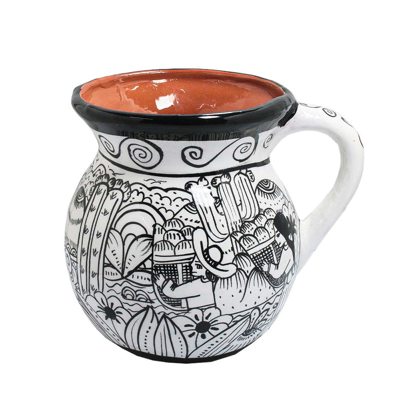 Black and White Storytelling Xalitla Clay Jarrito Mug