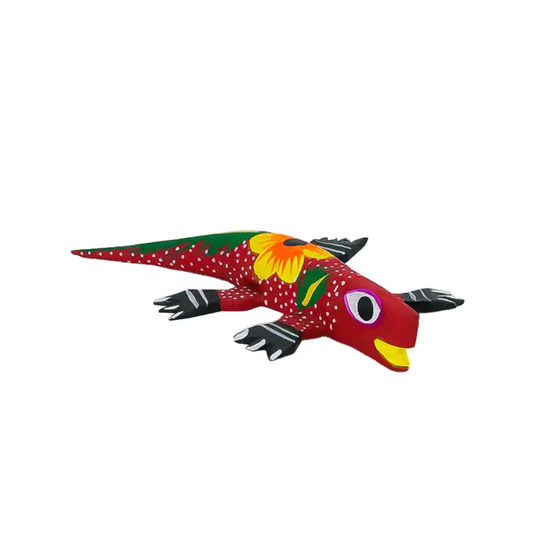 Hand Painted Iguana Wooden Figurine - 7