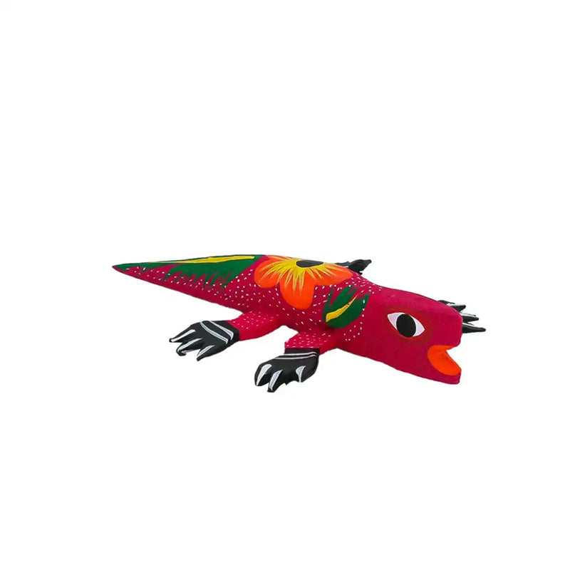 Hand Painted Iguana Wooden Figurine - 8