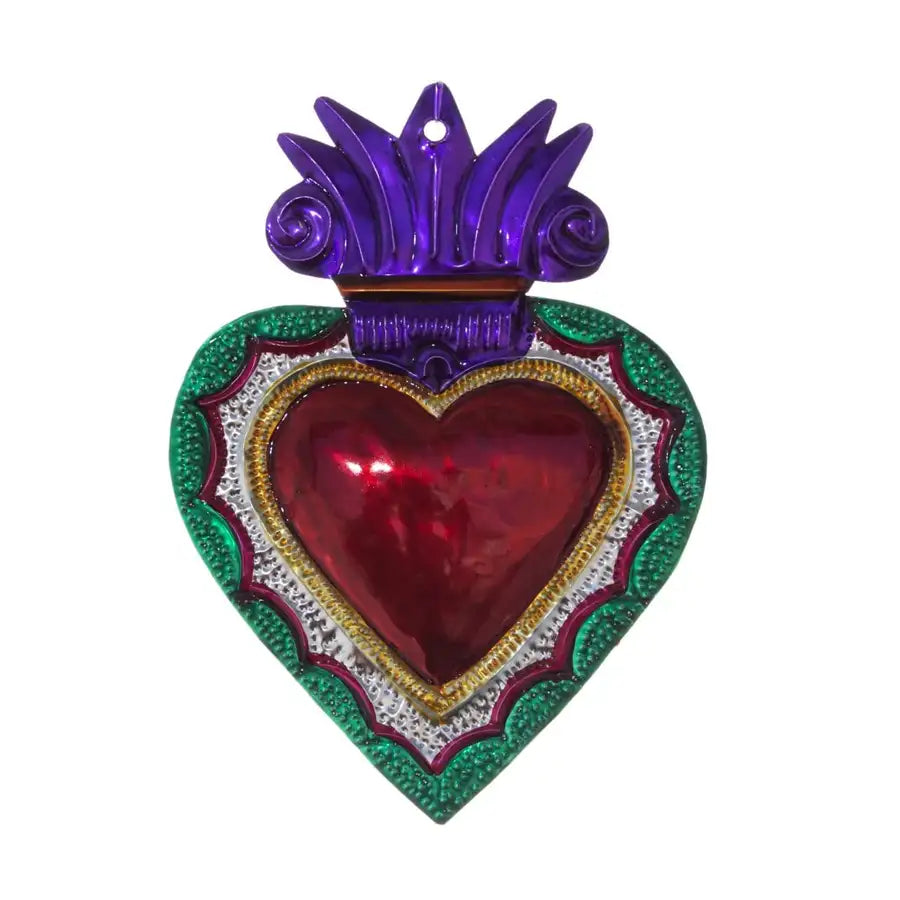 Large Mexican Milagro Tin Hearts - 1