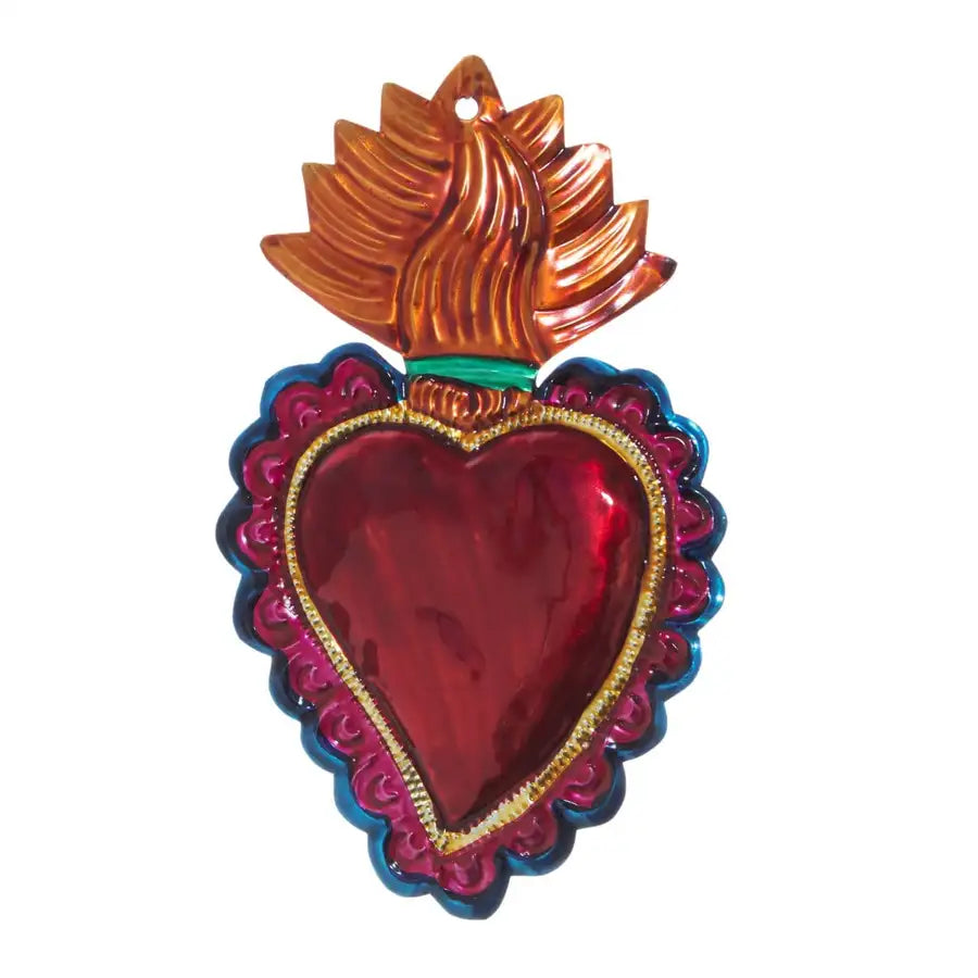 Large Mexican Milagro Tin Hearts - 3