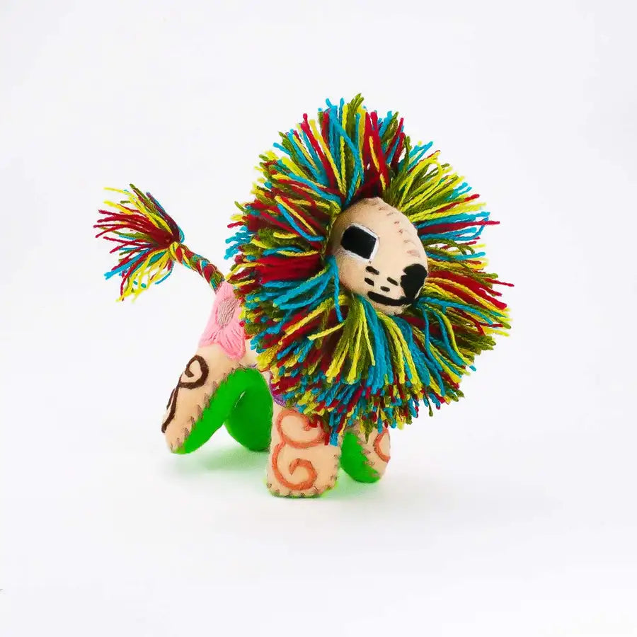 Lion Hand-Embroidered Stuffed Animal - 13