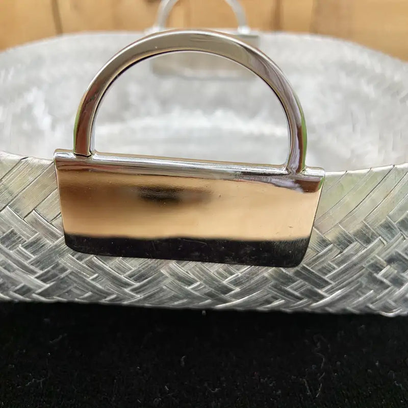 Woven Aluminum Basket with Handles - 5
