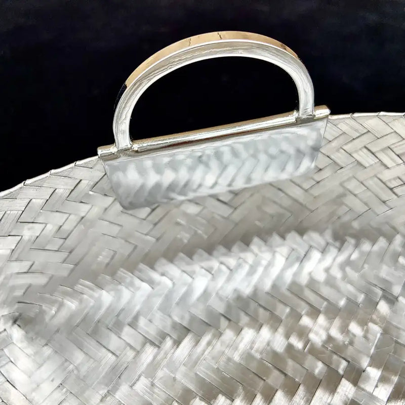 Woven Aluminum Basket with Handles - 6