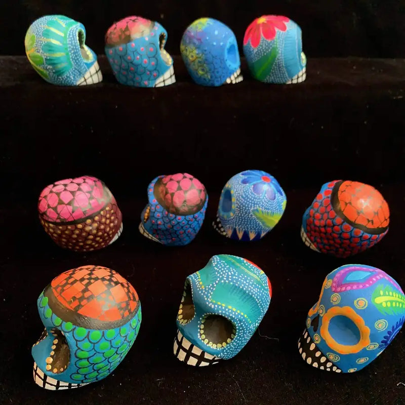 Hand Painted Wooden Sugar Skulls - 9