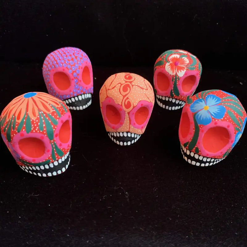 Hand Painted Wooden Sugar Skulls - 13