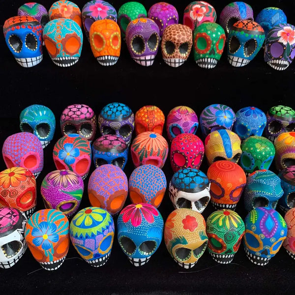 Hand Painted Wooden Sugar Skulls