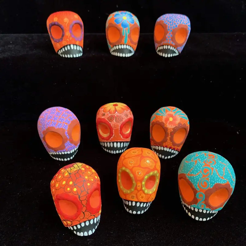 Hand Painted Wooden Sugar Skulls - 5