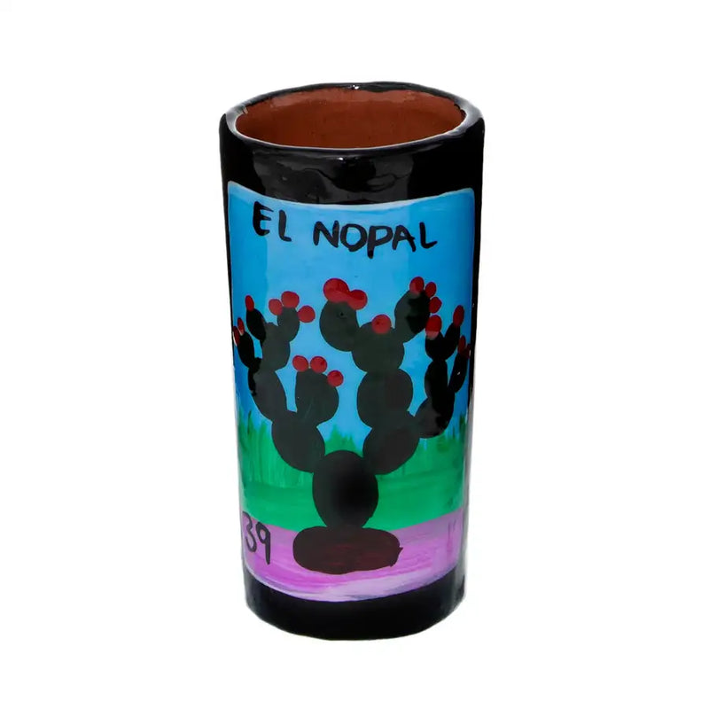 Lotería Hand-painted Clay Shot Glass