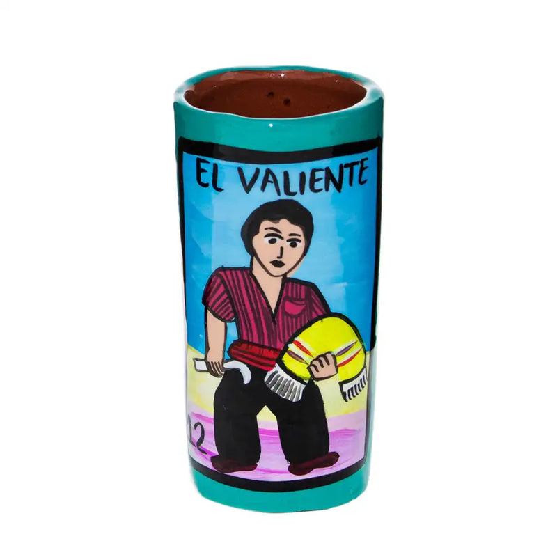 Lotería Hand-painted Clay Shot Glass