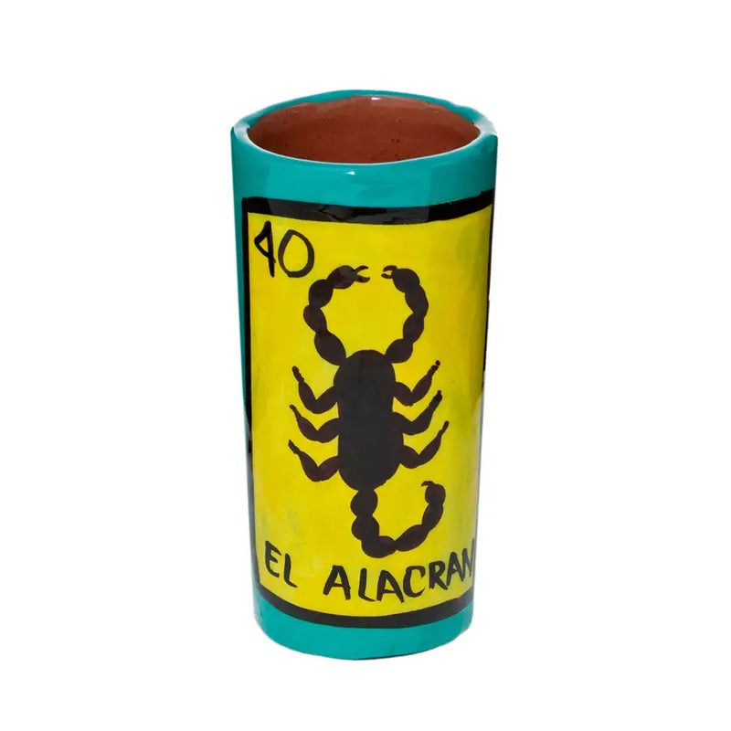 Lotería Hand-painted Clay Shot Glass