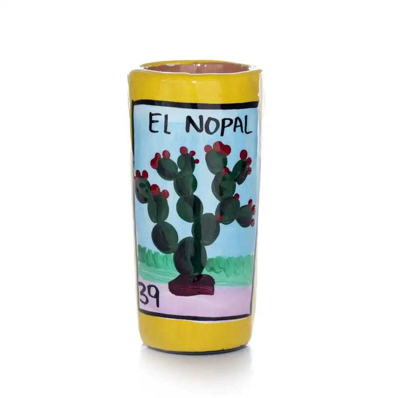 Lotería Hand-painted Clay Shot Glass