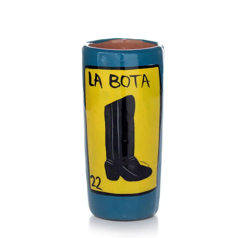 Lotería Hand-painted Clay Shot Glass