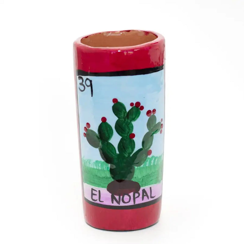 Lotería Hand-painted Clay Shot Glass
